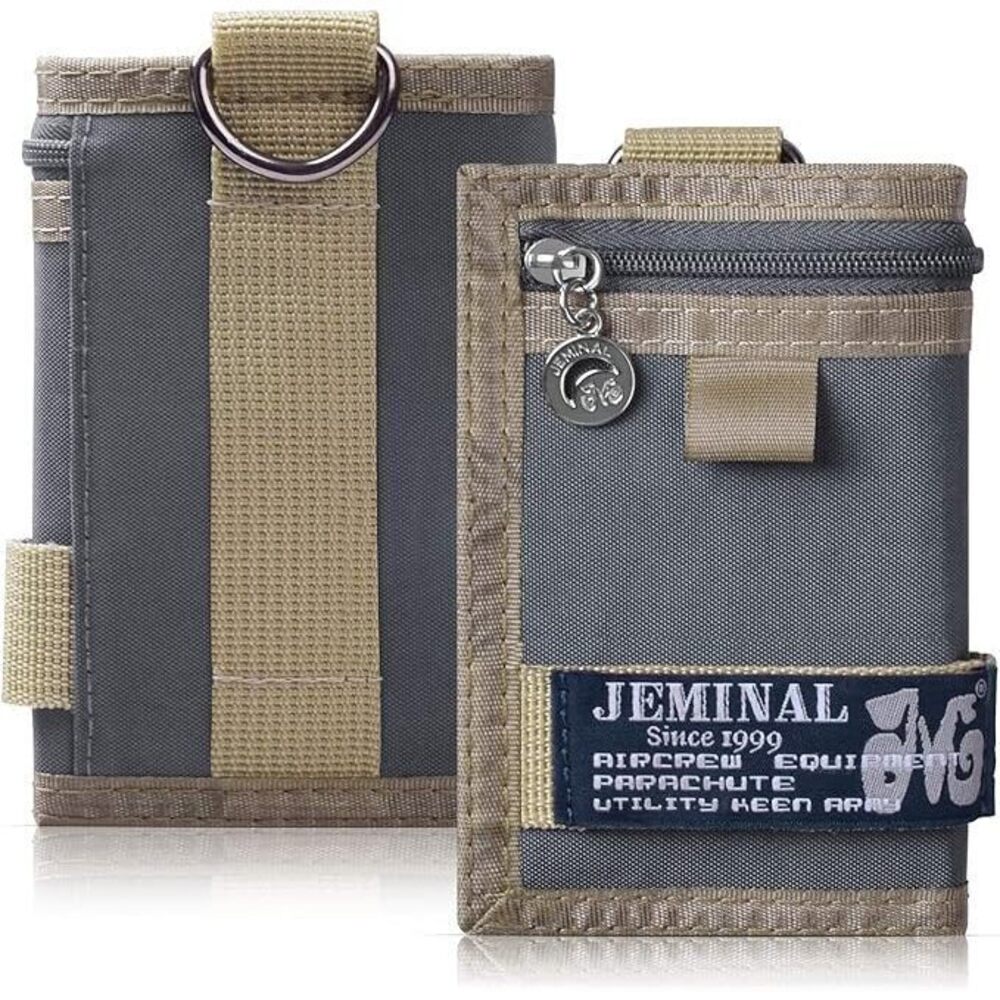 7481 Trifold Wallet Canvas Outdoor Sports Keychain Wallet with Multiple